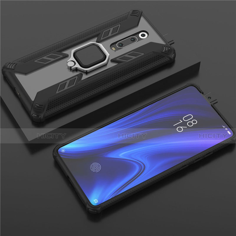 Coque Contour Silicone et Plastique Housse Etui Mat avec Magnetique Support Bague Anneau R03 pour Xiaomi Mi 9T Pro Plus