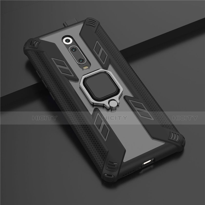 Coque Contour Silicone et Plastique Housse Etui Mat avec Magnetique Support Bague Anneau R03 pour Xiaomi Mi 9T Pro Plus