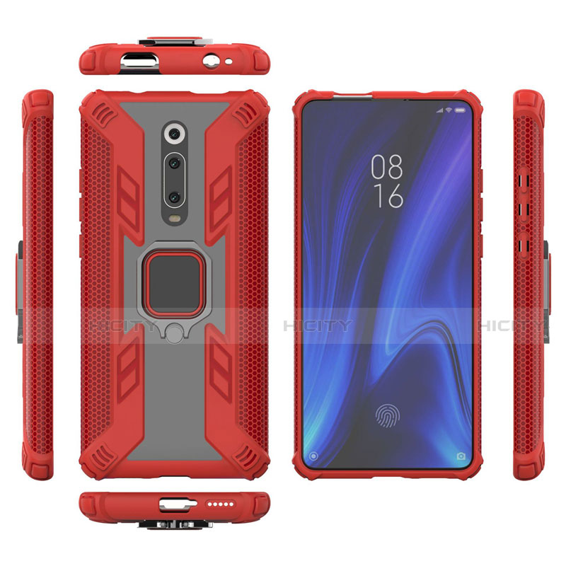 Coque Contour Silicone et Plastique Housse Etui Mat avec Magnetique Support Bague Anneau R03 pour Xiaomi Mi 9T Pro Plus