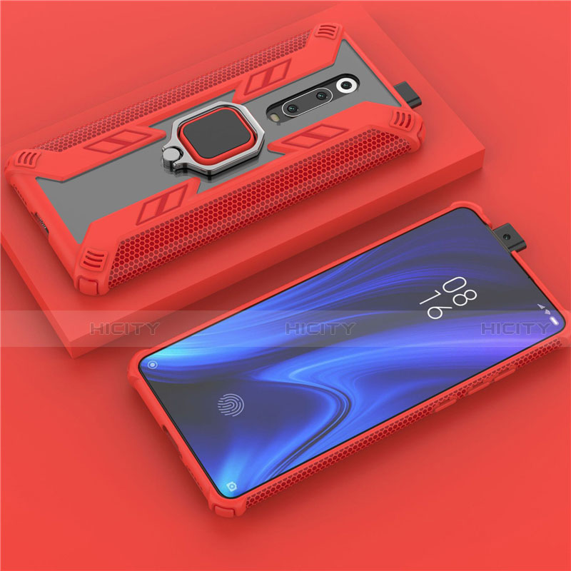 Coque Contour Silicone et Plastique Housse Etui Mat avec Magnetique Support Bague Anneau R03 pour Xiaomi Redmi K20 Plus