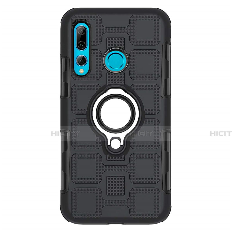 Coque Contour Silicone et Plastique Housse Etui Mat avec Magnetique Support Bague Anneau R04 pour Huawei Honor 20E Plus