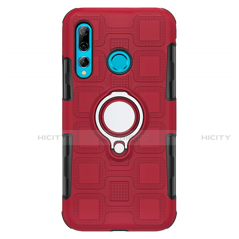 Coque Contour Silicone et Plastique Housse Etui Mat avec Magnetique Support Bague Anneau R04 pour Huawei Honor 20i Plus