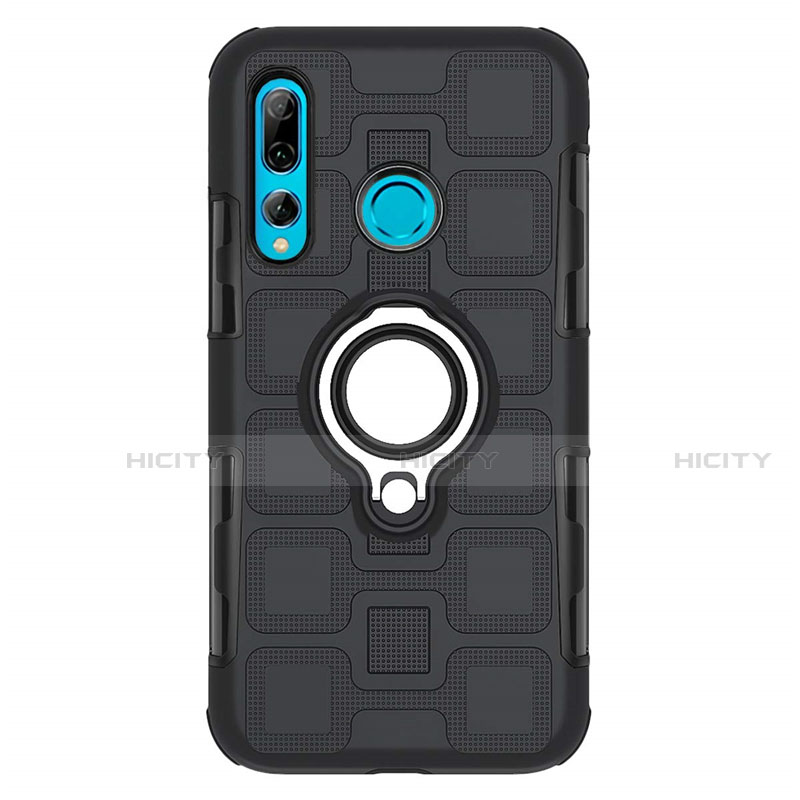 Coque Contour Silicone et Plastique Housse Etui Mat avec Magnetique Support Bague Anneau R04 pour Huawei P Smart+ Plus (2019) Plus