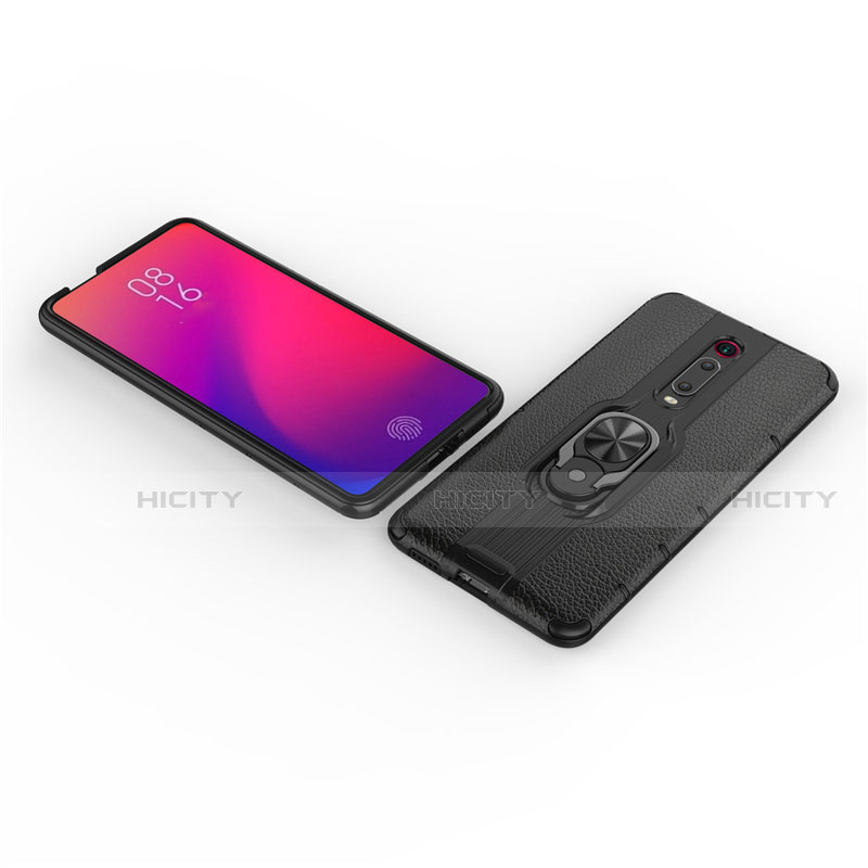 Coque Contour Silicone et Plastique Housse Etui Mat avec Magnetique Support Bague Anneau R07 pour Xiaomi Mi 9T Plus