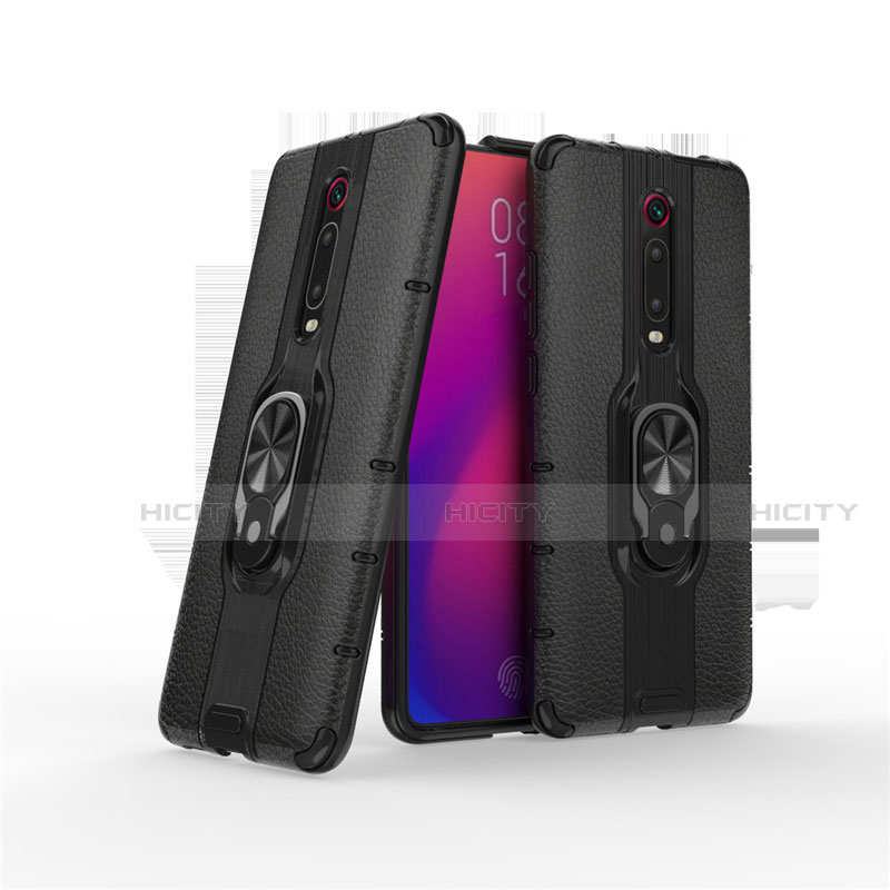 Coque Contour Silicone et Plastique Housse Etui Mat avec Magnetique Support Bague Anneau R07 pour Xiaomi Mi 9T Plus