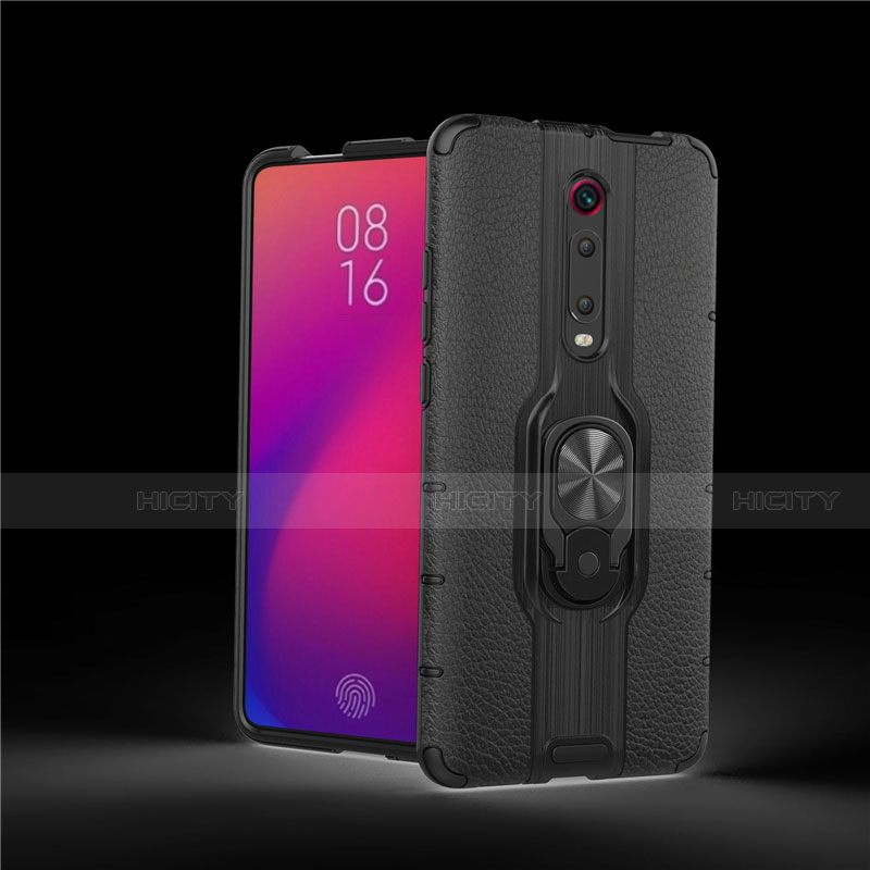 Coque Contour Silicone et Plastique Housse Etui Mat avec Magnetique Support Bague Anneau R07 pour Xiaomi Mi 9T Plus