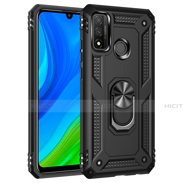 Coque Contour Silicone et Plastique Housse Etui Mat avec Magnetique Support Bague Anneau S01 pour Huawei Nova Lite 3 Plus Noir Plus