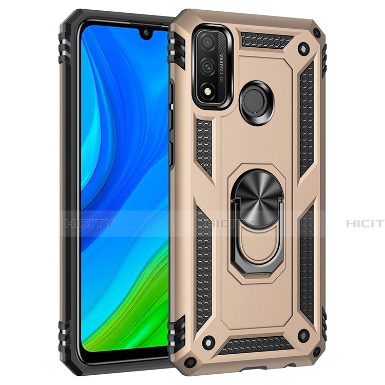 Coque Contour Silicone et Plastique Housse Etui Mat avec Magnetique Support Bague Anneau S01 pour Huawei P Smart (2020) Plus