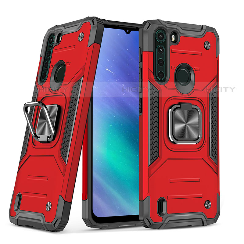 Coque Contour Silicone et Plastique Housse Etui Mat avec Magnetique Support Bague Anneau S01 pour Motorola Moto One Fusion Plus