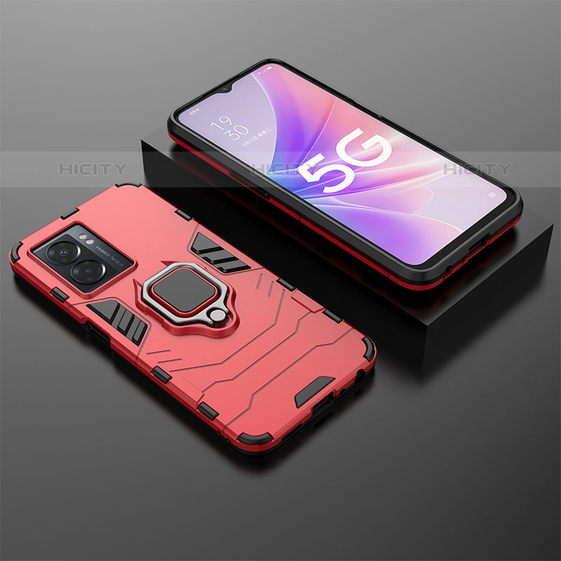 Coque Contour Silicone et Plastique Housse Etui Mat avec Magnetique Support Bague Anneau S01 pour OnePlus Nord N300 5G Plus