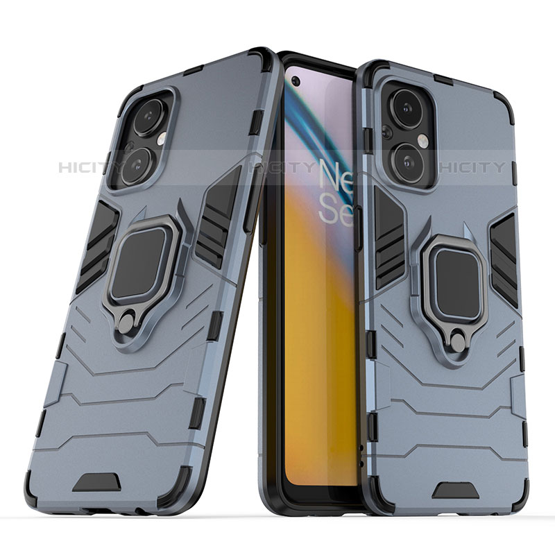 Coque Contour Silicone et Plastique Housse Etui Mat avec Magnetique Support Bague Anneau S01 pour Oppo Reno7 Z 5G Plus