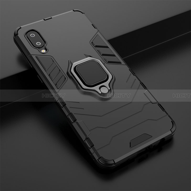 Coque Contour Silicone et Plastique Housse Etui Mat avec Magnetique Support Bague Anneau S01 pour Samsung Galaxy A02 Plus