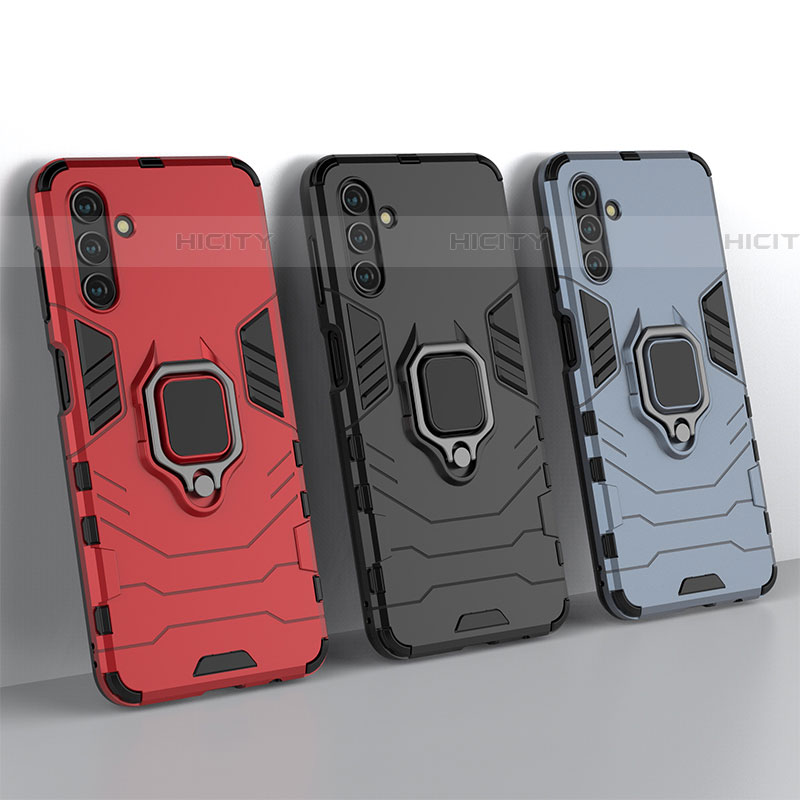 Coque Contour Silicone et Plastique Housse Etui Mat avec Magnetique Support Bague Anneau S01 pour Samsung Galaxy A04s Plus