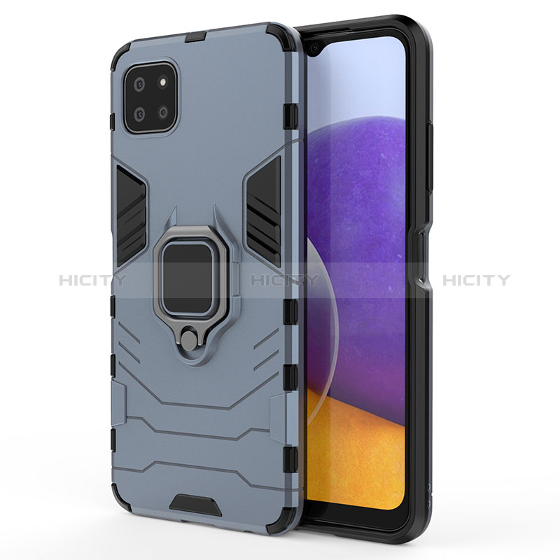 Coque Contour Silicone et Plastique Housse Etui Mat avec Magnetique Support Bague Anneau S01 pour Samsung Galaxy A22s 5G Plus