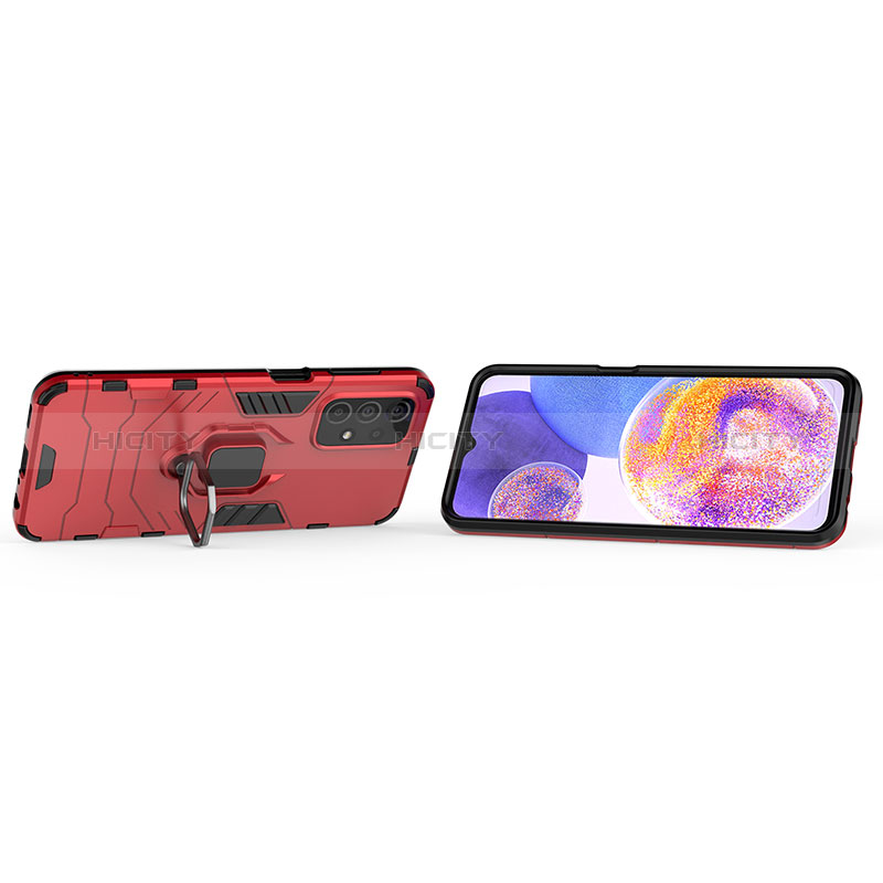 Coque Contour Silicone et Plastique Housse Etui Mat avec Magnetique Support Bague Anneau S01 pour Samsung Galaxy A23 5G Plus