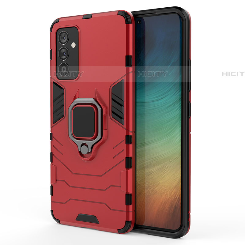 Coque Contour Silicone et Plastique Housse Etui Mat avec Magnetique Support Bague Anneau S01 pour Samsung Galaxy A25 5G Rouge Plus