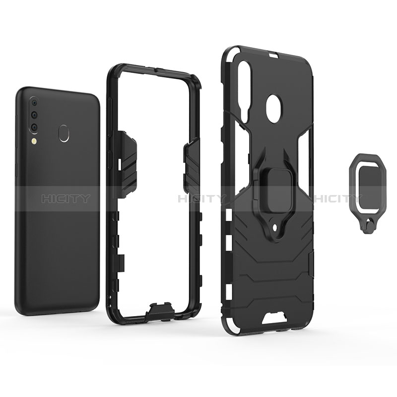 Coque Contour Silicone et Plastique Housse Etui Mat avec Magnetique Support Bague Anneau S01 pour Samsung Galaxy A40s Plus