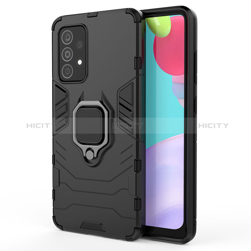 Coque Contour Silicone et Plastique Housse Etui Mat avec Magnetique Support Bague Anneau S01 pour Samsung Galaxy A52s 5G Plus