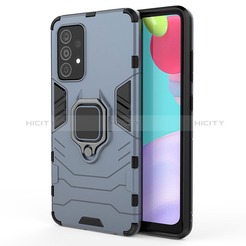 Coque Contour Silicone et Plastique Housse Etui Mat avec Magnetique Support Bague Anneau S01 pour Samsung Galaxy A52s 5G Plus