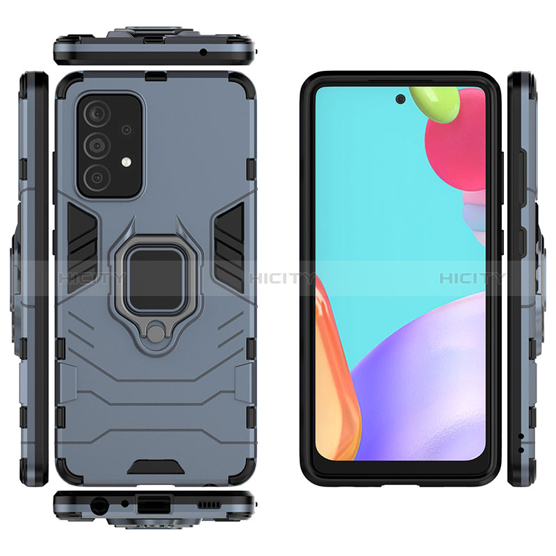 Coque Contour Silicone et Plastique Housse Etui Mat avec Magnetique Support Bague Anneau S01 pour Samsung Galaxy A52s 5G Plus