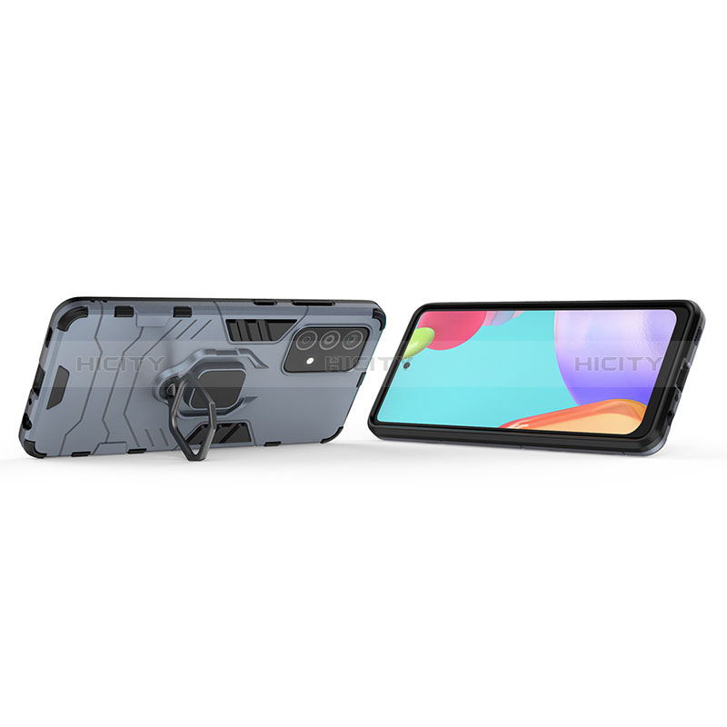 Coque Contour Silicone et Plastique Housse Etui Mat avec Magnetique Support Bague Anneau S01 pour Samsung Galaxy A52s 5G Plus