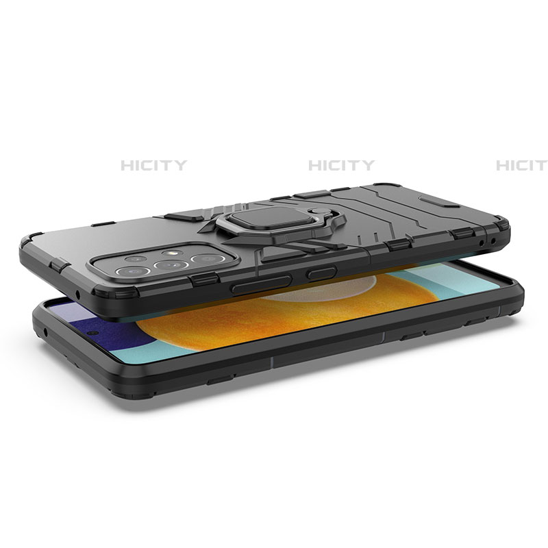 Coque Contour Silicone et Plastique Housse Etui Mat avec Magnetique Support Bague Anneau S01 pour Samsung Galaxy A53 5G Plus