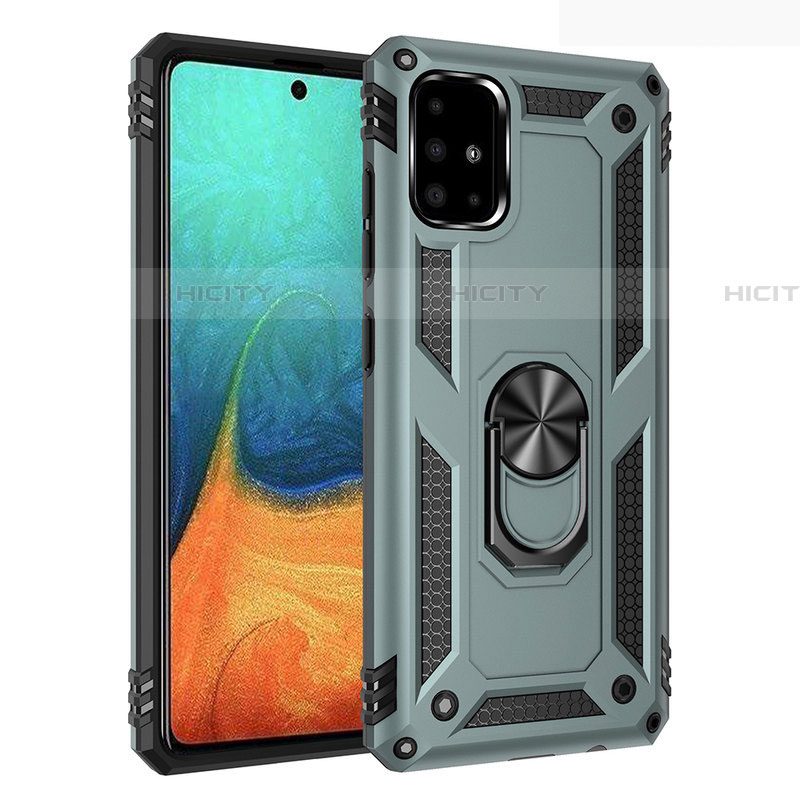 Coque Contour Silicone et Plastique Housse Etui Mat avec Magnetique Support Bague Anneau S01 pour Samsung Galaxy A71 5G Plus