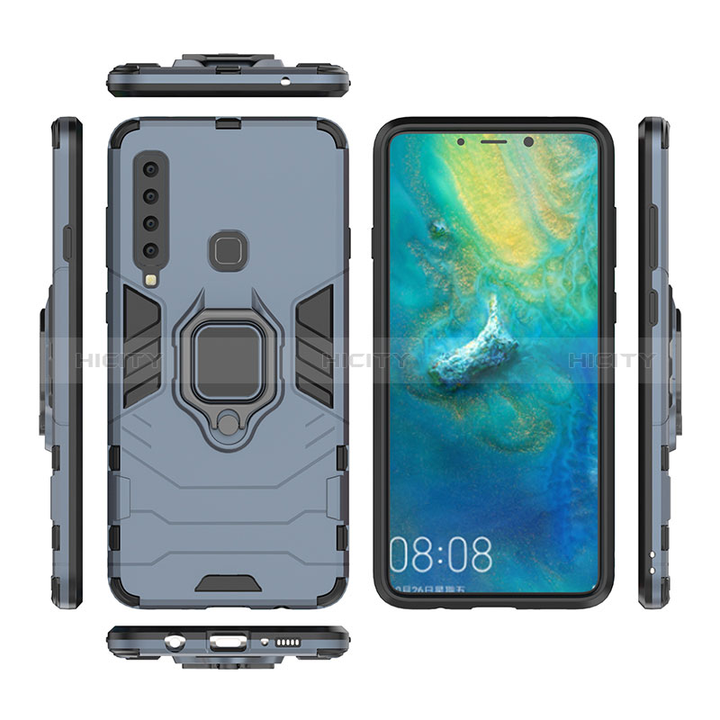 Coque Contour Silicone et Plastique Housse Etui Mat avec Magnetique Support Bague Anneau S01 pour Samsung Galaxy A9 Star Pro Plus