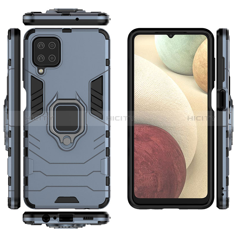 Coque Contour Silicone et Plastique Housse Etui Mat avec Magnetique Support Bague Anneau S01 pour Samsung Galaxy F12 Plus