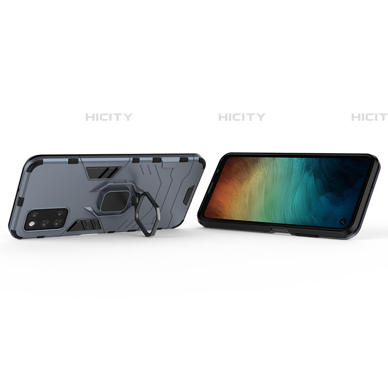 Coque Contour Silicone et Plastique Housse Etui Mat avec Magnetique Support Bague Anneau S01 pour Samsung Galaxy F52 5G Plus