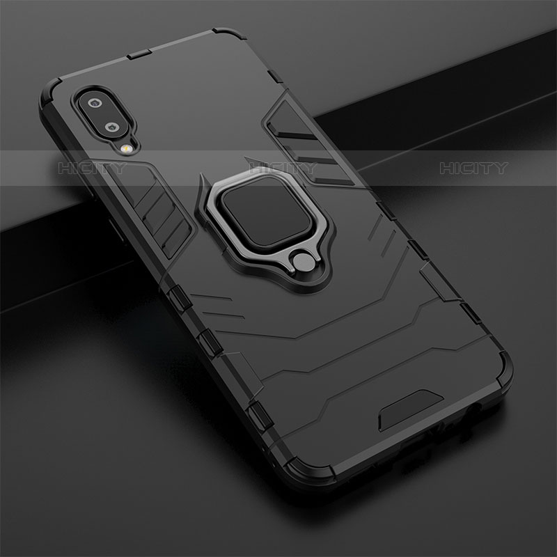 Coque Contour Silicone et Plastique Housse Etui Mat avec Magnetique Support Bague Anneau S01 pour Samsung Galaxy M02 Plus