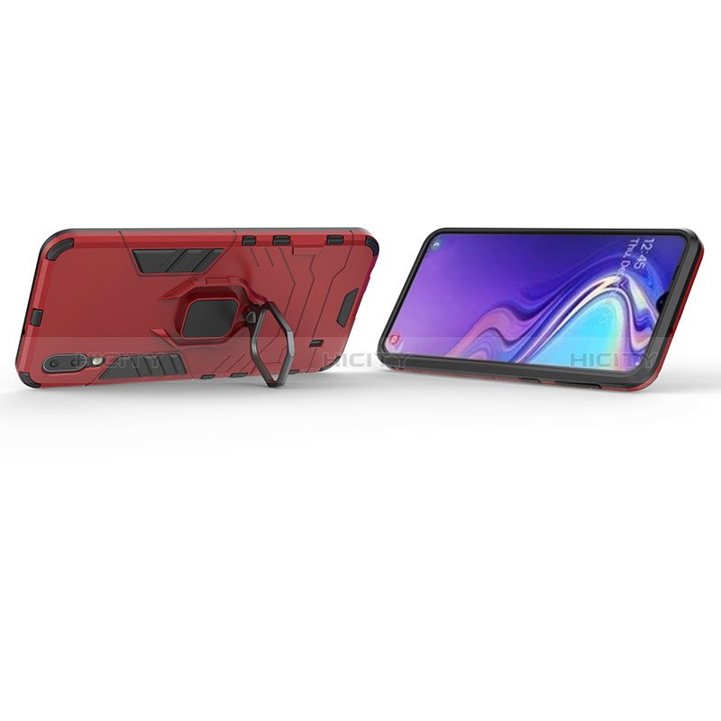 Coque Contour Silicone et Plastique Housse Etui Mat avec Magnetique Support Bague Anneau S01 pour Samsung Galaxy M10 Plus