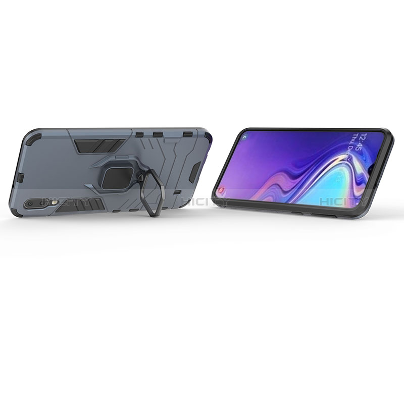 Coque Contour Silicone et Plastique Housse Etui Mat avec Magnetique Support Bague Anneau S01 pour Samsung Galaxy M10 Plus