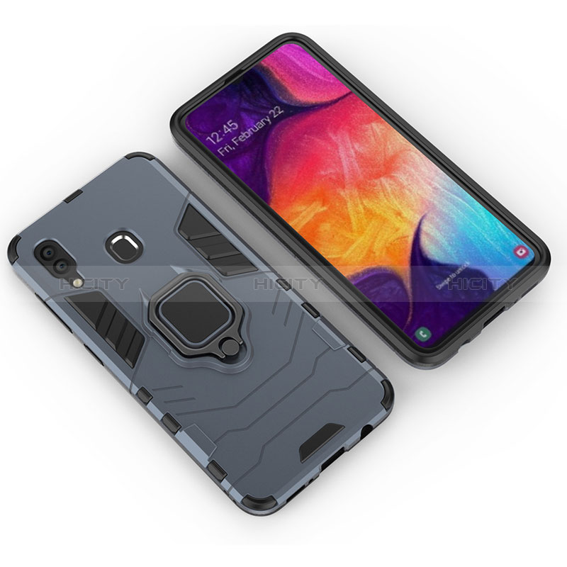 Coque Contour Silicone et Plastique Housse Etui Mat avec Magnetique Support Bague Anneau S01 pour Samsung Galaxy M10S Plus