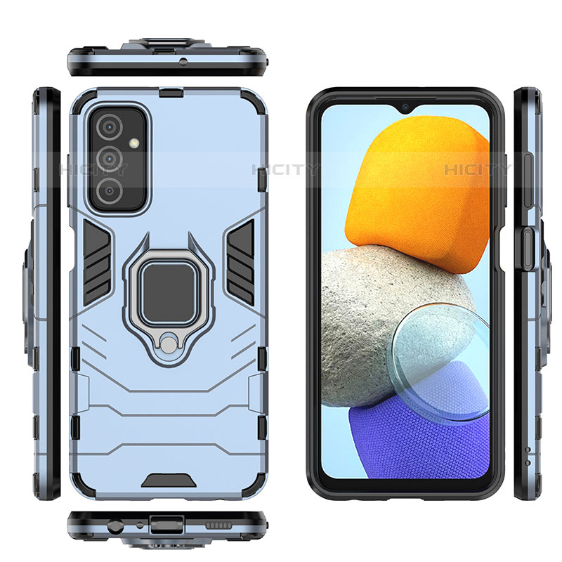 Coque Contour Silicone et Plastique Housse Etui Mat avec Magnetique Support Bague Anneau S01 pour Samsung Galaxy M23 5G Plus