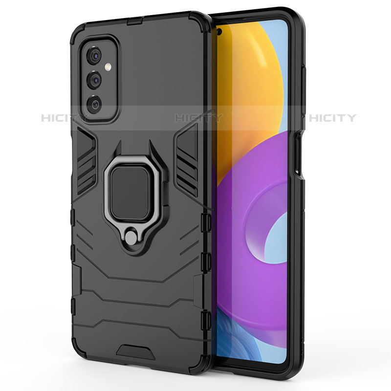 Coque Contour Silicone et Plastique Housse Etui Mat avec Magnetique Support Bague Anneau S01 pour Samsung Galaxy M52 5G Plus