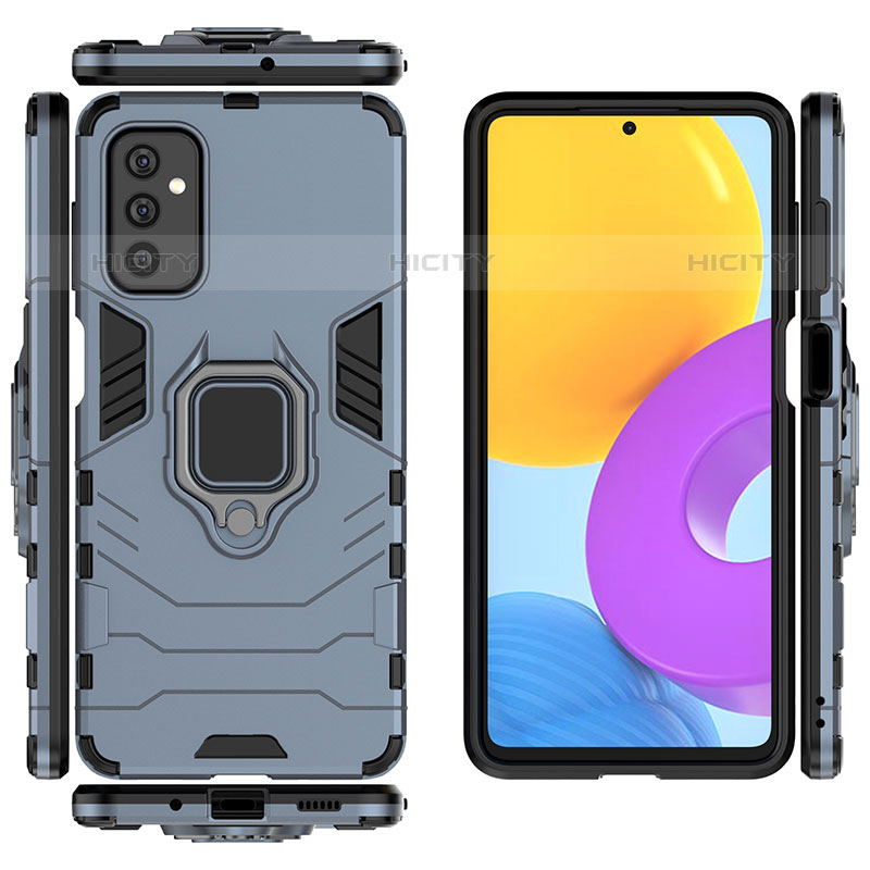 Coque Contour Silicone et Plastique Housse Etui Mat avec Magnetique Support Bague Anneau S01 pour Samsung Galaxy M52 5G Plus