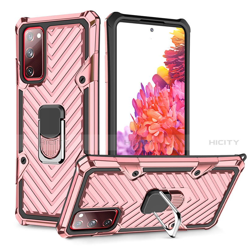 Coque Contour Silicone et Plastique Housse Etui Mat avec Magnetique Support Bague Anneau S01 pour Samsung Galaxy S20 FE 5G Plus