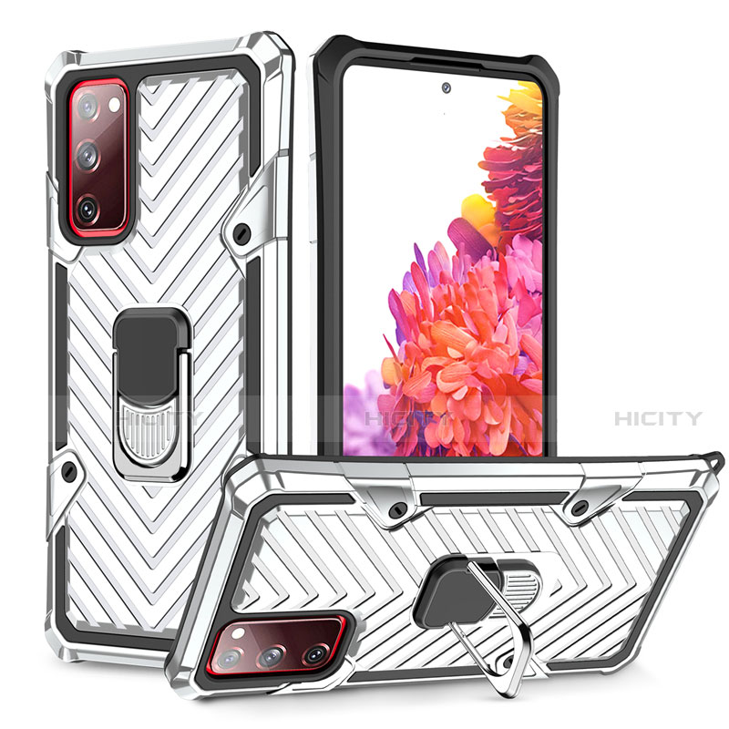 Coque Contour Silicone et Plastique Housse Etui Mat avec Magnetique Support Bague Anneau S01 pour Samsung Galaxy S20 Lite 5G Plus