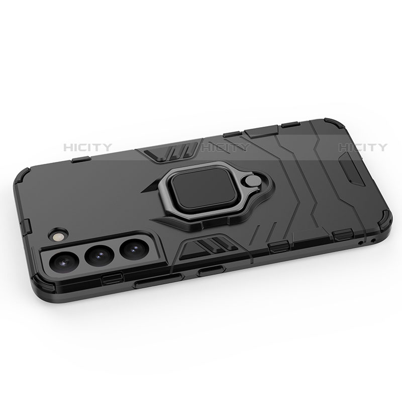 Coque Contour Silicone et Plastique Housse Etui Mat avec Magnetique Support Bague Anneau S01 pour Samsung Galaxy S21 FE 5G Plus