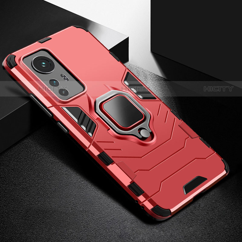 Coque Contour Silicone et Plastique Housse Etui Mat avec Magnetique Support Bague Anneau S01 pour Xiaomi Mi 12S Pro 5G Plus