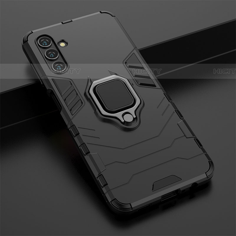 Coque Contour Silicone et Plastique Housse Etui Mat avec Magnetique Support Bague Anneau S02 pour Samsung Galaxy A04s Plus