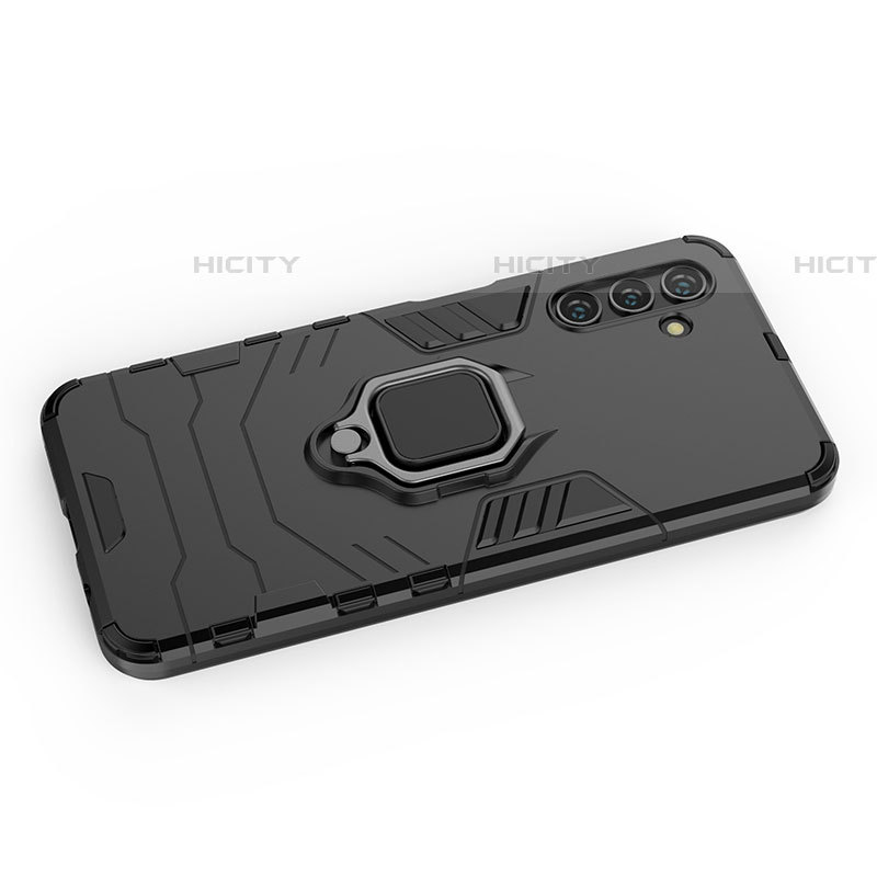 Coque Contour Silicone et Plastique Housse Etui Mat avec Magnetique Support Bague Anneau S02 pour Samsung Galaxy A04s Plus