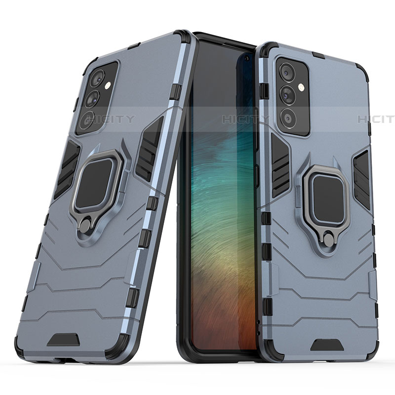 Coque Contour Silicone et Plastique Housse Etui Mat avec Magnetique Support Bague Anneau S02 pour Samsung Galaxy A05s Plus