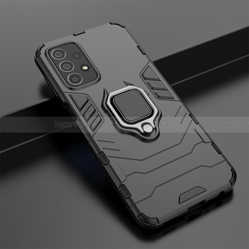 Coque Contour Silicone et Plastique Housse Etui Mat avec Magnetique Support Bague Anneau S02 pour Samsung Galaxy A23 4G Plus