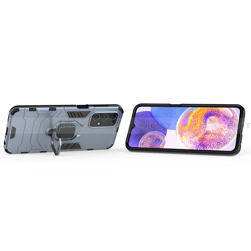 Coque Contour Silicone et Plastique Housse Etui Mat avec Magnetique Support Bague Anneau S02 pour Samsung Galaxy A23 4G Plus