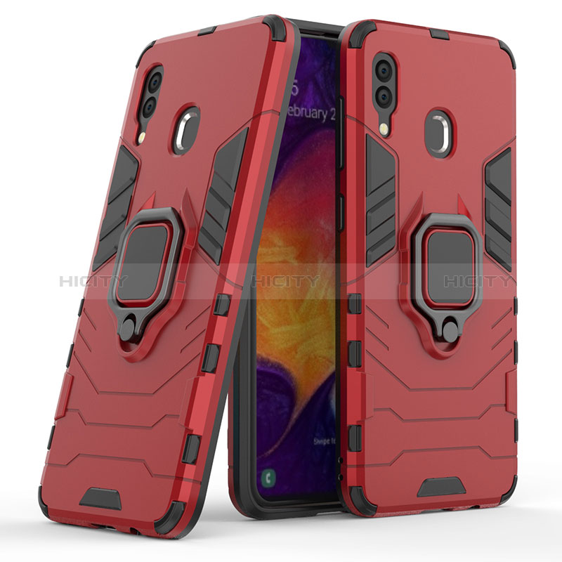 Coque Contour Silicone et Plastique Housse Etui Mat avec Magnetique Support Bague Anneau S02 pour Samsung Galaxy A30 Plus