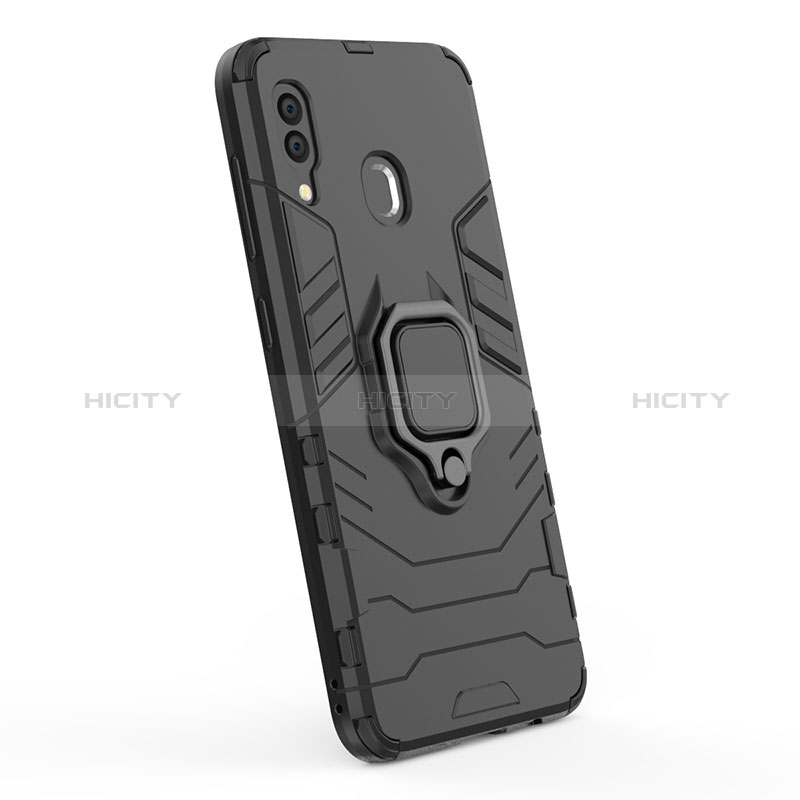 Coque Contour Silicone et Plastique Housse Etui Mat avec Magnetique Support Bague Anneau S02 pour Samsung Galaxy A30 Plus