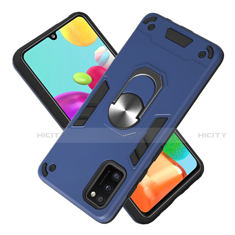 Coque Contour Silicone et Plastique Housse Etui Mat avec Magnetique Support Bague Anneau S02 pour Samsung Galaxy A41 Plus