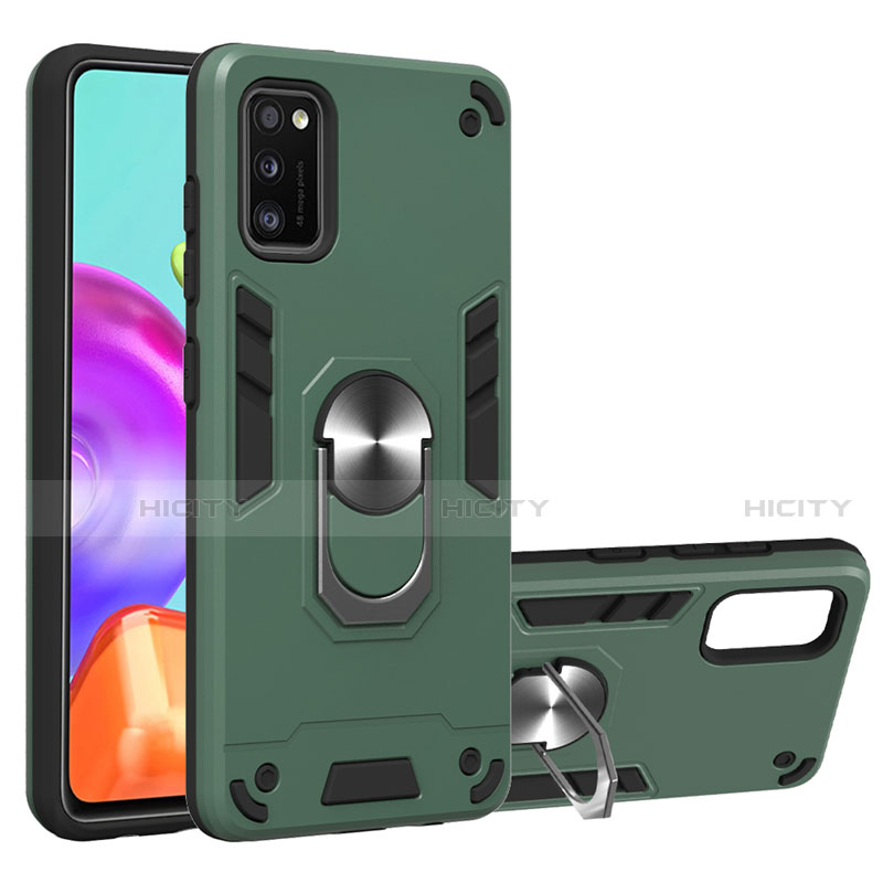 Coque Contour Silicone et Plastique Housse Etui Mat avec Magnetique Support Bague Anneau S02 pour Samsung Galaxy A41 Plus